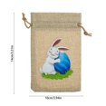 thumbnail image 3 of HongHeng 1Pc Easter Burlap Gift Bags Easter Drawstring Candy Treat Bags Bunny Linen Jute Gift Bags Easter Goodie Bags for Kids Easter Party Supply, 3 of 6