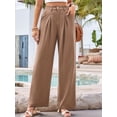 thumbnail image 6 of Women'S Wide Leg Dress Pants High Waisted Trousers Business Casual Slacks Button Palazzo Pant Khaki XS, 6 of 10