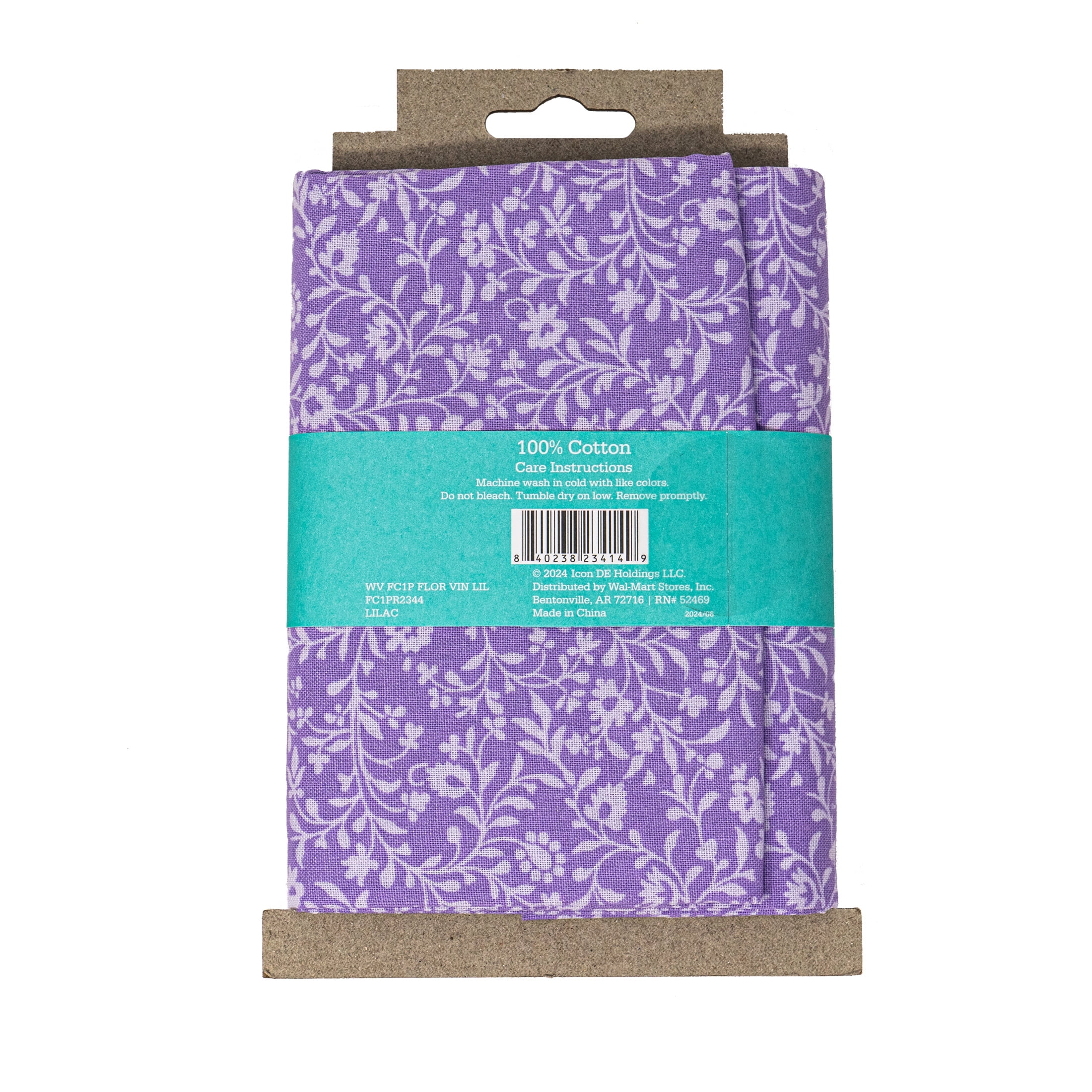 (2 pack) Waverly Inspirations 1 Yard Cut 100% Cotton Prints Fabric Florea Vine Lilac 44" Wide for Quilting & Sewing