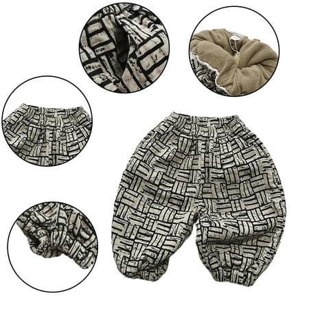 

KYAIGUO 3m-7y Fall Boys Girls Sweatpants for Kids Winter Warm Printed Pants Casual Sweatpants
