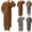 Coffee, variant on Striped Robe for Men,2 Piece Set with Pajama Pants,Long Sleeve Tie Waist Bathrobe Soft Warm Fleece Loungewear