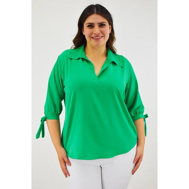 Blusa con mono roman fashion Tallas extras 2294 Verde verde 38