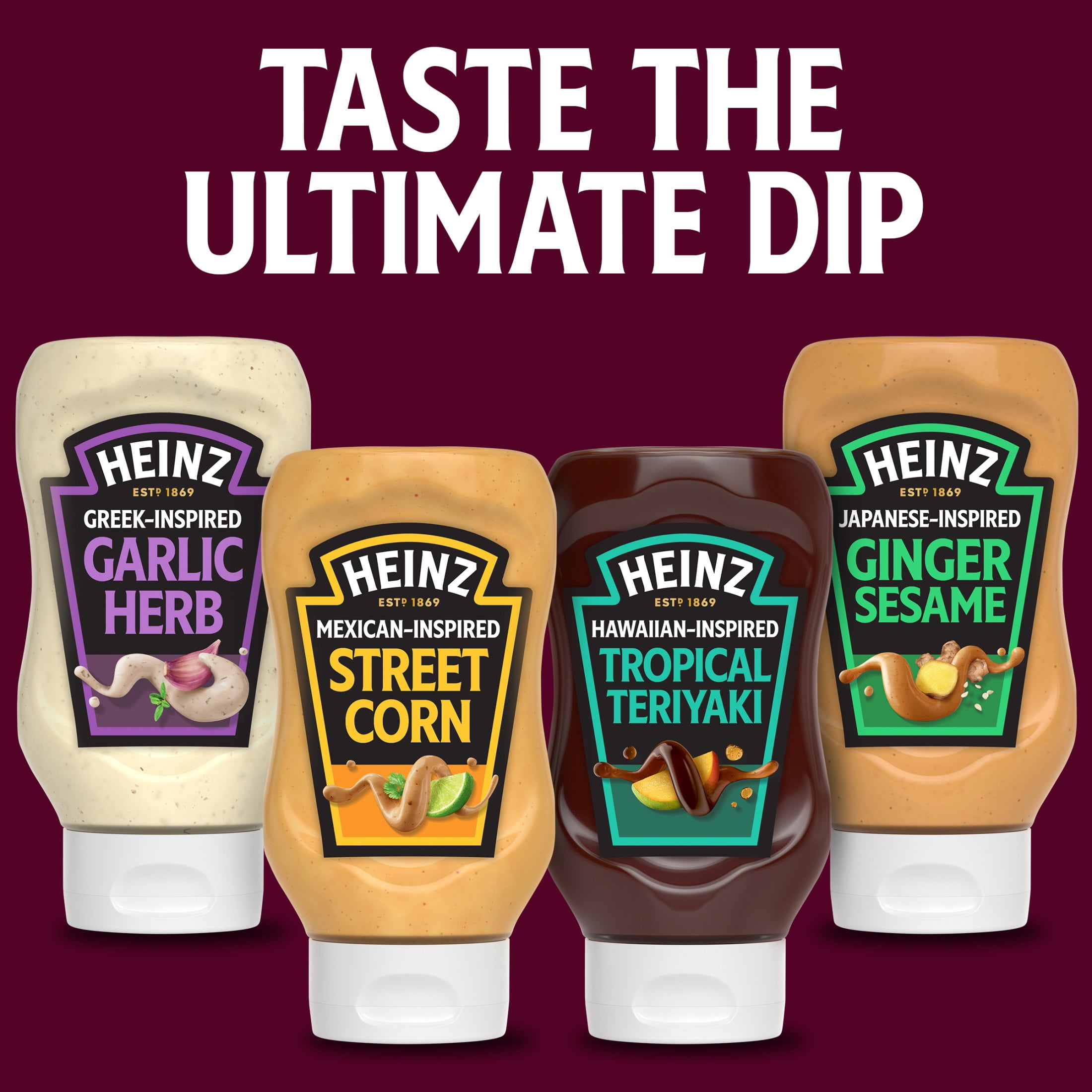 (4 pack) Heinz Dipping Sauce, 1 Bottle, for Elevating Everyday Meals, Mexican-Inspired Street Corn, No Artificial Dyes, 8 fl oz