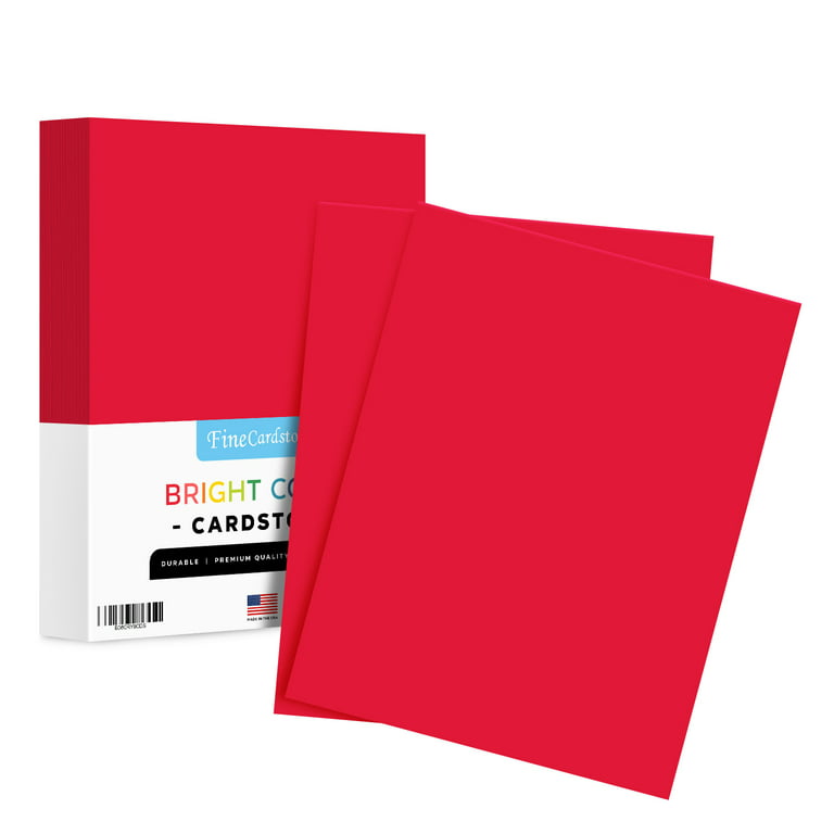 Red Premium Colored Card Stock Paper | Medium Weight 65lb Cardstock,  Perfect for School Supplies, Arts and Crafts | Acid and Lignin Free | 8.5 x  11