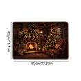 thumbnail image 6 of Outdoor Christmas Doormat, Cozy Fireplace Scene Rug, Soft Plush Entry Mat for Front Door Porch and Holiday Home Decor, 23.62 x 15.75 in, 6 of 6