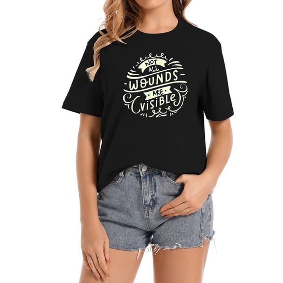 Mental Health Awareness Month Not All Wounds Are V Unique Women's Top with Graphic Design, Comfortable and Versatile