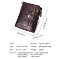 thumbnail image 2 of Cartera para hombre Cartera de cuero con bloqueo RFID (marrón) con bolsillo para monedas con cremallera Tarjetero antirrobo, 2 of 5