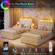 thumbnail image 2 of Qinaqin Twin-XL Boucle Upholstered Platform Cama con cm de Anchoavy Alturaeadboard- Almacenamiento Bookcase- 2 Profundidadrawers- No Caja Spring Needed- Blanco Stylish de, 2 of 7