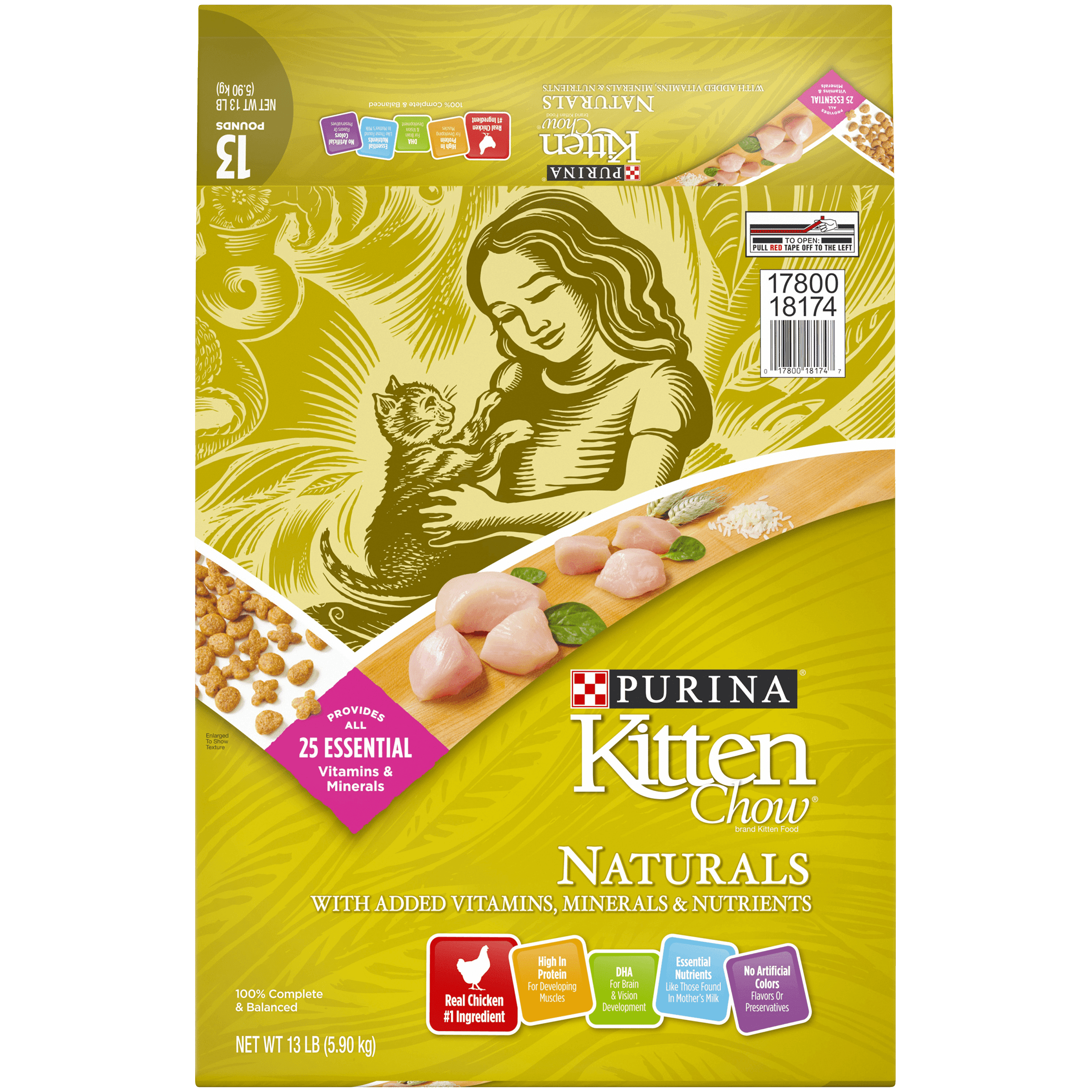 Purina Kitten Chow Natural High Protein Dry Kitten Food Naturals