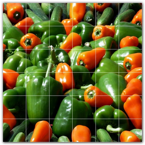 Picture-Tiles.com: Fruit Ceramic Tile Wall Mural WAL500697-66L. 48"W x 48"H using (36) 8" x 8" Ceramic Tiles-Satin Finish