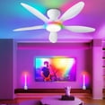 thumbnail image 3 of BayDay 13" Ceiling Fan with LED Light & Remote, Modern Bladeless Flush Mount Fan, Stepless Dimming, 3-Color Temperature, Quiet, Easy Install for Bedroom, Kids Room, Study, Black, 3 of 6