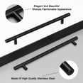 thumbnail image 4 of knobelite 20 Pack 192mm(7.5inch) Hole Centers Cabinet Handles Stainless Steel Kitchen Cabinet Door Handles and Pulls Cabinet Knobs Length 256mm(10inch) Matte Black, 4 of 5