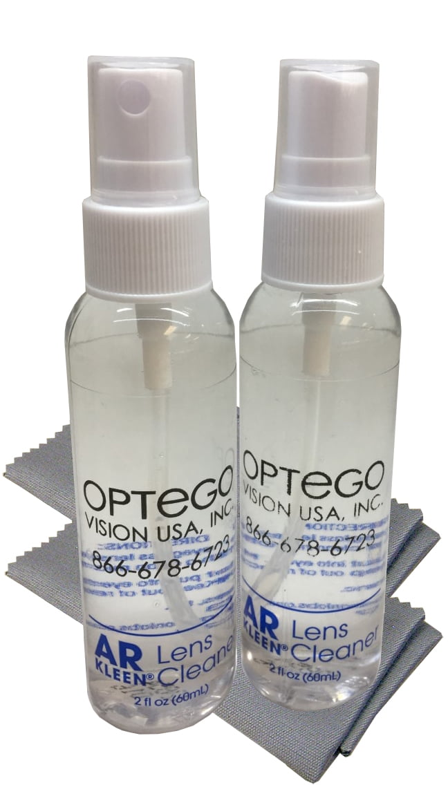 Lens Cleaning Bundle, Two 2 oz Bottles Lens Cleaner, Two MF Cloths