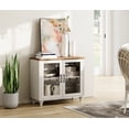 thumbnail image 4 of TV Stand for 43 Inch TV, Wood Entertainment Center with Glass Door and 2 Storage for Living Room,White, 4 of 7