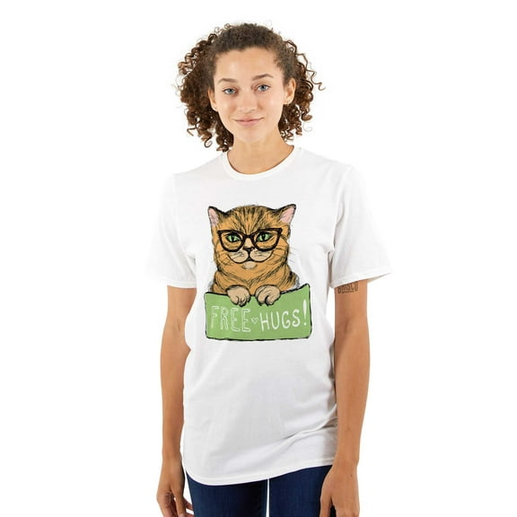Cat with Classes Cute Kitty Free Hugs Women's Plus Size Graphic Tee Brisco Brands 2X