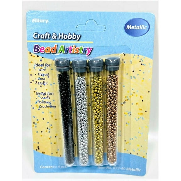 Metallic Seed Beads (Bronze, Gold , Silver and Black)