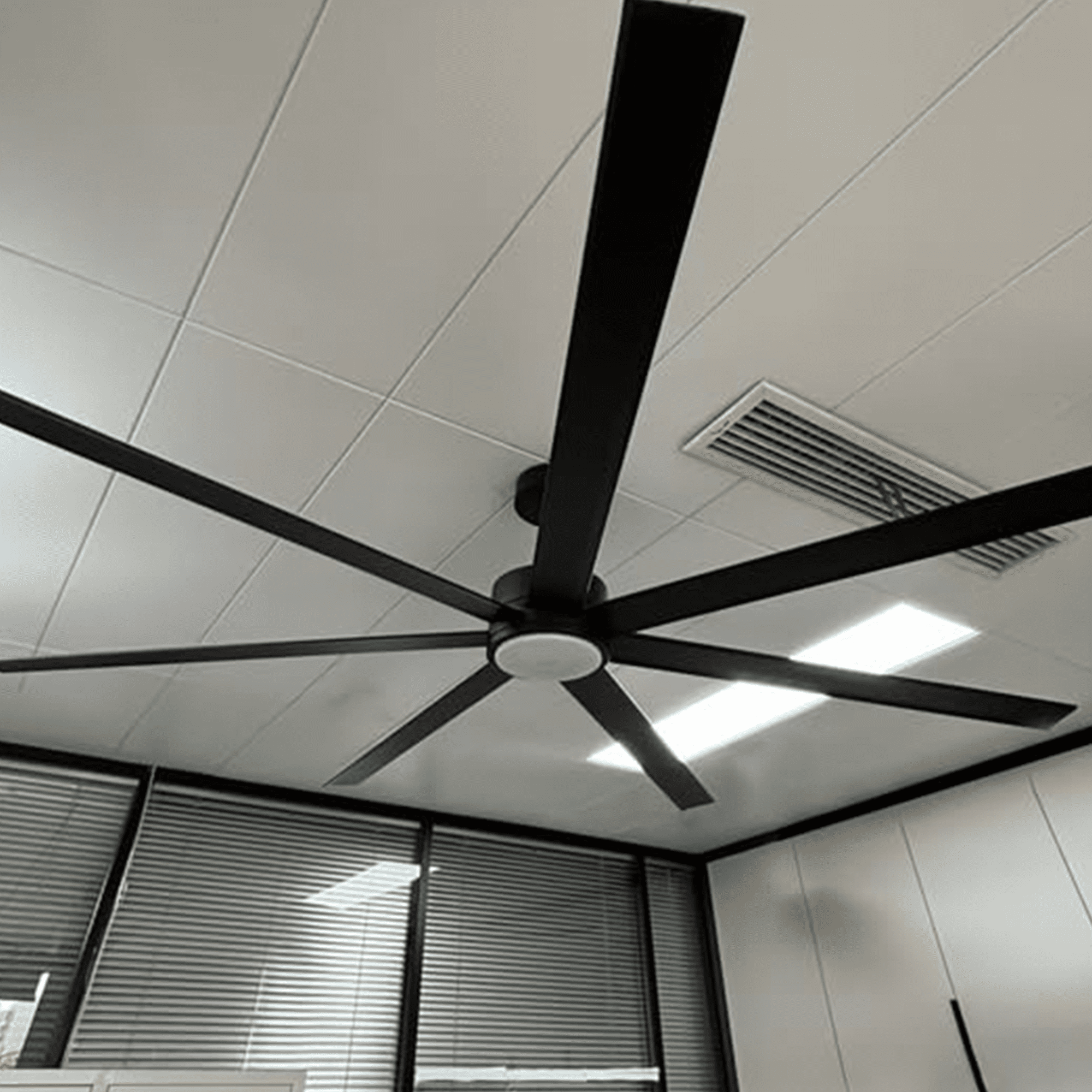 72 inch Large Outdoor Ceiling Fans with Lights and Remote, Waterproof Aluminum Blades Black Industrial Fan for Indoor Outside Great Patios Living Room