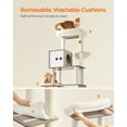 thumbnail image 4 of Cat Tree with Litter Box Enclosure - 2-in-1 Modern Cat Tower | 72.8-Inch Tall Condo with Scratching Posts, Perch, Caves, Basket, Washable Cushions, Greige, 4 of 10