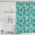 thumbnail image 4 of Teal Geometric Waterproof Fabric Shower Curtain,Modern Morocco Abstract Art Waterproof Fabric Shower Curtain for Bathroom Curtains Bathtubs Hotel Shower Curtains with 12 Hooks Extra Long 72x96, 4 of 8