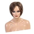 thumbnail image 3 of Pelucas punk rubias marrones rectas y encantadoras de las mujeres cortas elegantes encantadoras de 10 '' para el Sunnimix pelucas de mujer de cabello humano corto, 3 of 8