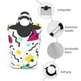 thumbnail image 4 of Waterproof Collapsible Laundry Hamper, Simple Geometric Line Art Aluminum Handle Laundry Bag Storage Basket, 50L, 4 of 6