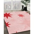 thumbnail image 3 of Ahgly Company Machine Washable Indoor Round Transitional Light Rose Pink Area Rugs, 5' Round, 3 of 7