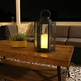 thumbnail image 2 of Alpine Corporation IVY104HH-S Alpine 14" Tall Hexagonal Solar Powered Metal Lantern with LED Lights, Black Outdoor Dcor, 2 of 10