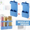 thumbnail image 4 of NOGIS Straw Holder for Cabinet Door Silicone Straw Storage Organizer Box Cabinet Reusable with Adhesive Magnetic Mounting Drainage Hole for Kitchen Countertop Utensils Makeup Brush (Blue), 4 of 6