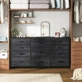 thumbnail image 2 of Black Dresser for Bedroom with 11 Fabric Drawers, Dresser TV Stand for 50, 55 Inch TV, Sturdy Storage Dressers & Chests of Drawers for Closet, Entryway, 2 of 16