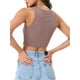 thumbnail image 5 of VISgogo - Camiseta sin mangas con cuello redondo para mujer, sin mangas, color sólido, ajustada, sin mangas, camisola con hebillas en la parte inferior de verano VISgogo moda, 5 of 6