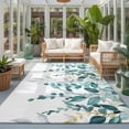 thumbnail image 2 of Area Rugs 4'x6'. Teal Eucalyptus Carpet Runner Indoor Outdoor Rugs Home Decor Aesthetic, Watercolor Spring Weeping Botanical Non Slip Mats Washable Accent Rug for Living Room Bedroom, 2 of 8