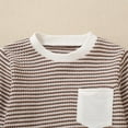 thumbnail image 6 of Zwiiyzr 3M-3T Baby Clothes Sweater Knit Outfits Kids Toddler Girls Boys Striped Soft Comfy Long Sleeve Winter Fall Warm 2Pcs Set Brown, 6 of 9