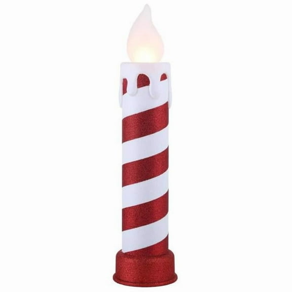 Mr. Christmas 24" Glittery Blow Mold Candle - Red & White