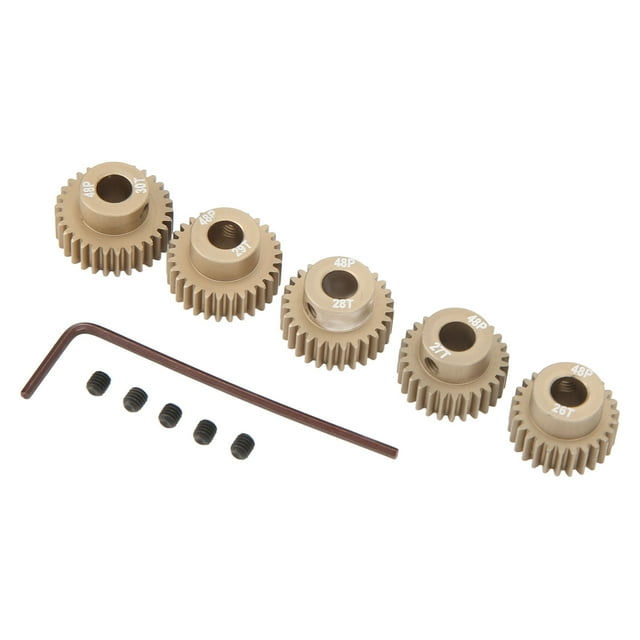 Engranaje de motor RC 48DP 0.53M 5 mm con orificio de tornillo fijo, piñón de motor para coche modelo RC 1/10