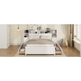 thumbnail image 3 of White Twin Storage Bed w/ Bookcase Headboard, 6 Drawers &amp; Charging Station - Wood Bedroom Furniture for Teens &amp; Adults. White, No Box Spring Needed., 3 of 14