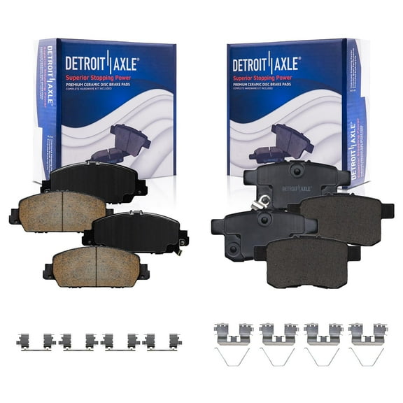 Detroit Axle - 4pc Brake Pads for 13-17 Honda Accord, 4 Front & Rear Ceramic Brake Pads w/ Hardware 2013 2014 2015 2016 2017 Replacement