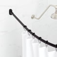 thumbnail image 2 of Signature Hardware 466761 60" Curved Brass Shower Rod, Matte Black, 2 of 2