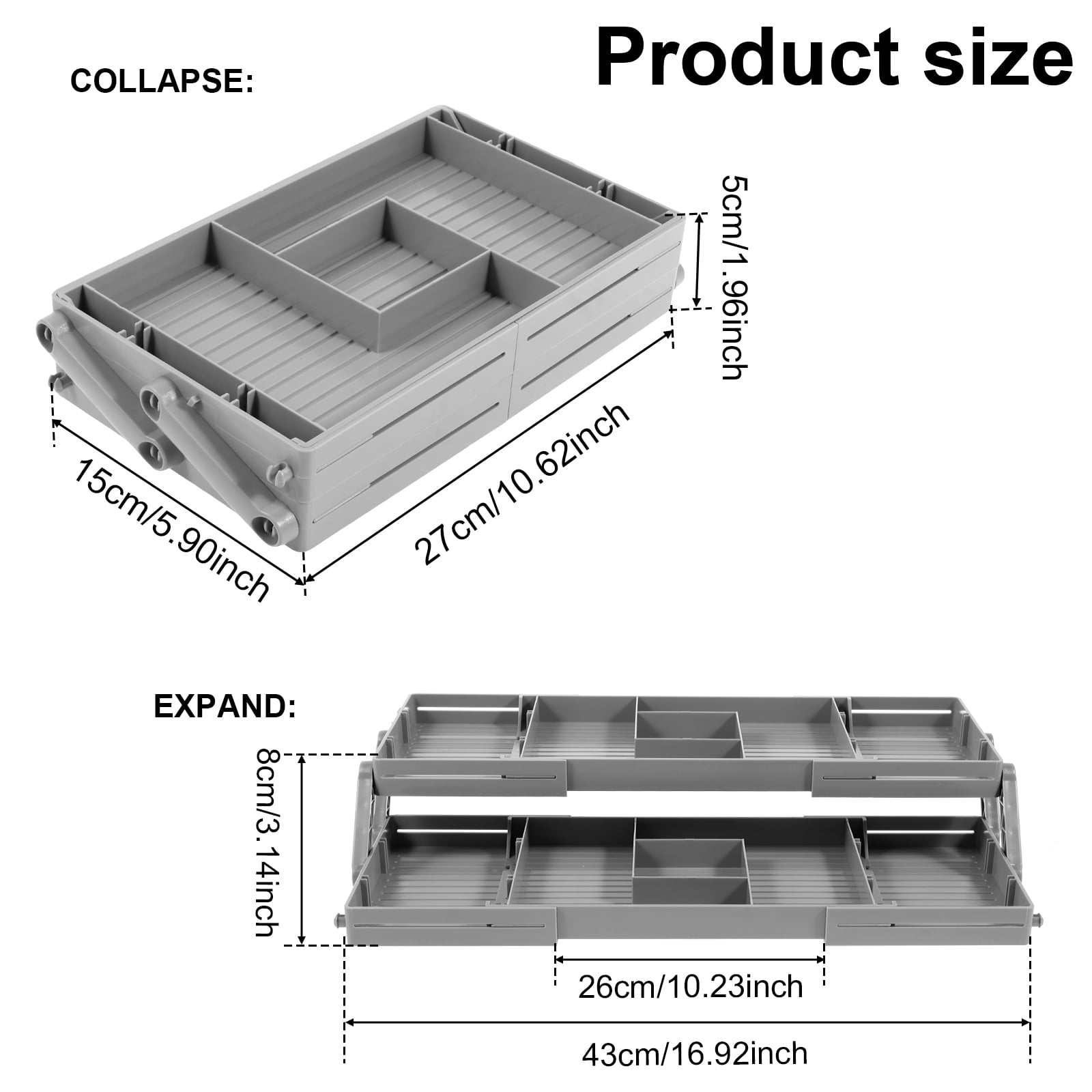 Upgraded 3 Tier Drawer Organizer, Smart Drawer Organizer Multi Level Expandable Desk Organizer for Makeup, Jewelry, Kitchen Office Supplies