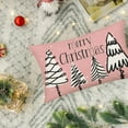thumbnail image 5 of Merry Christmas Tree Throw Lumbar Pillow Covers 12x20 Inch Pink Farmhouse Christmas Snow Pillow Cases White Winter Holiday Outdoor Home Decor Cushion Cover for Couch, Cotton Linen, 5 of 6