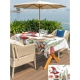 thumbnail image 5 of Outdoor Tablecloth with Umbrella Hole for Patio/Picnic/Party/Camping, Gnomes Mushroom Waterproof Table Cloth Rectangle Table Cover Washable, Country Leaves Plants Butterfly Plants (60"x 102"), 5 of 8