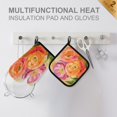 thumbnail image 4 of Yayeee Oven Mitts and Pot Holder Set of 4 Heat Resistant Kitchen Gloves Baking Hot Pad, Pink Abstract Floral, 4 of 5