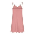 thumbnail image 4 of Tumotour Full Slips Dress for Women summer Solid color dress Spaghetti Strap Sleeveless tank V Neck Under Dress Camisole Mini Slip Dress with pockets, 4 of 4