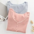 thumbnail image 4 of Women's Thermal Underwear Set Cotton Warm Base Layer Lightweight Long Sleeve Top & Pyjama Bottoms Pink Free Size, 4 of 4