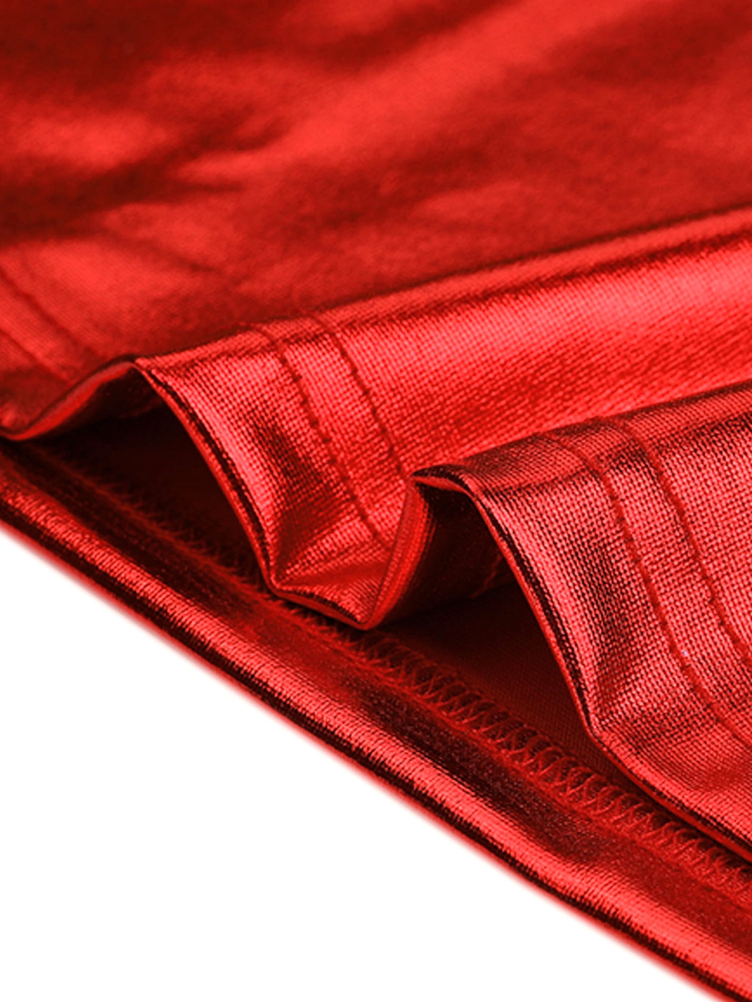DARING DIVA Women's Sleeveless U Neck Sparkly Metallic Tank Top XS Red