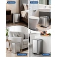 thumbnail image 2 of Garvee bote de basura para baño de 18 L con tapa, cubeta interior removible y pedal, diseño de acero inoxidable ideal para tocador, recámara u oficina, 2 of 8