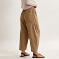 thumbnail image 5 of QIYAGBSA Women's Striped Pants Relaxed Wide Leg Drawstring Waist Summer Casual (Gold, 3XL), 5 of 5