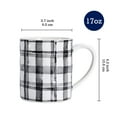 thumbnail image 2 of Bico Black and White Plaid Ceramic Mugs, Set of 4, for Coffee, Tea, Drinks, Microwave & Dishwasher Safe, 2 of 2