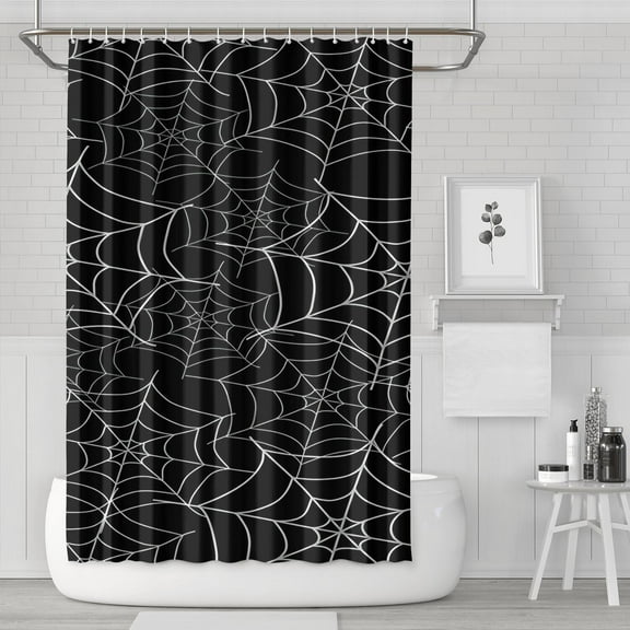 Cute Halloween Shower Curtain with Friendly Ghosts, 72x72 Inch Waterproof Bath Curtain - Pink Purple Spooky Decor with 12 Hooks for Kids Bathroom