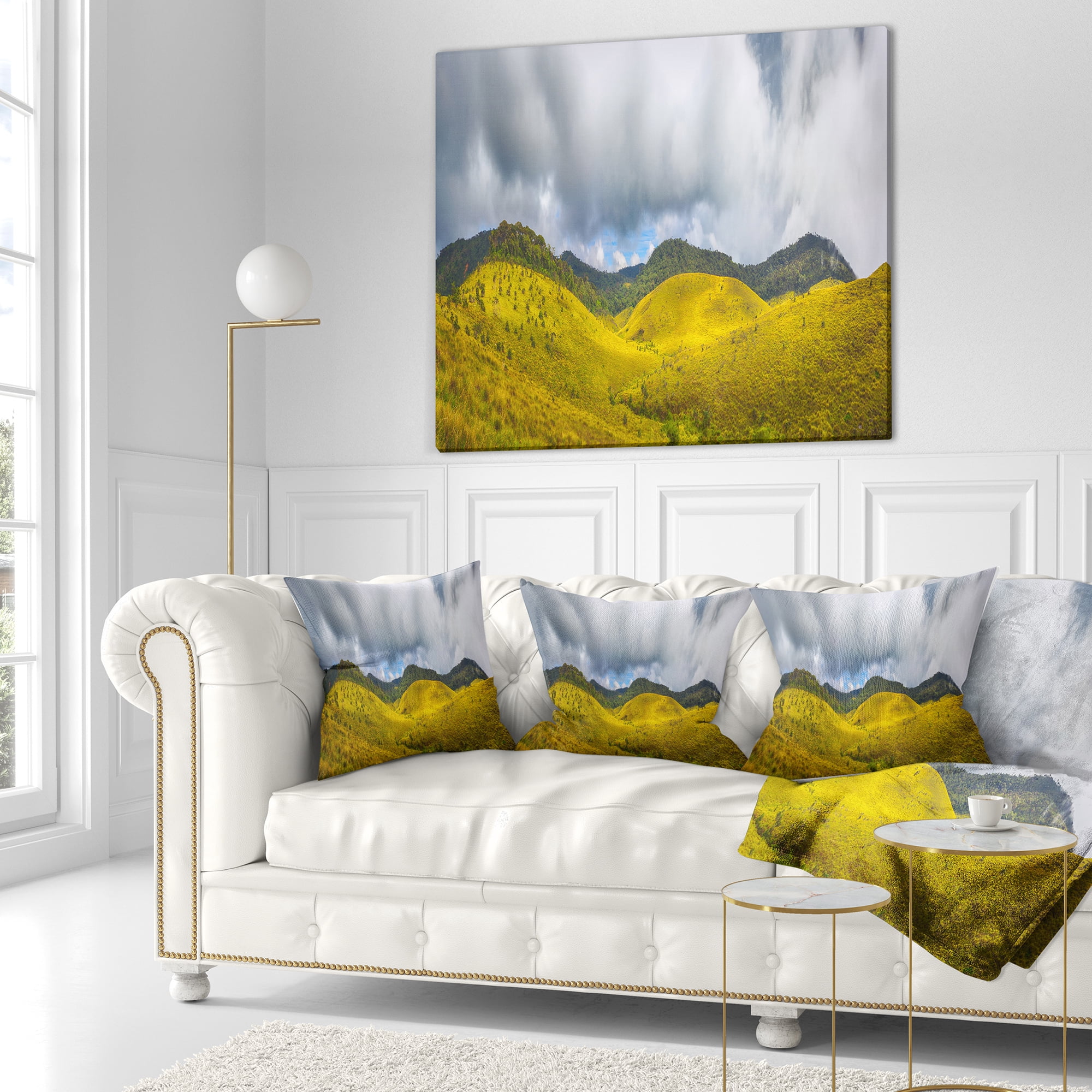 Designart The Horton Plains - Landscape Painting Throw Pillow - 18x18