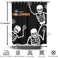 thumbnail image 2 of Happy Halloween Skull Shower Curtain, Funny Dance Skeleton Day of Death Gothic Bathroom Decor, Waterproof Fabric Polyester Curtain Set, with 12 Hooks 72 x 72 Black White, 2 of 5